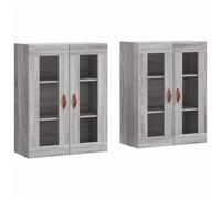 vidaXL Wall Mounted Cabinets Side Cabinet 2 pcs Grey Sonoma Engineered Wood