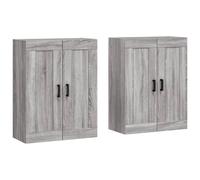 vidaXL Wall Mounted Cabinets Side Cabinet 2 pcs Grey Sonoma Engineered Wood