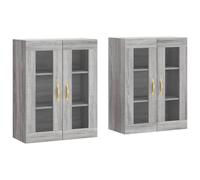vidaXL Wall Mounted Cabinets Side Cabinet 2 pcs Grey Sonoma Engineered Wood