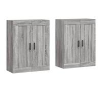 vidaXL Wall Mounted Cabinets Side Cabinet 2 pcs Grey Sonoma Engineered Wood