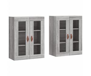 vidaXL Wall Mounted Cabinets Side Cabinet 2 pcs Grey Sonoma Engineered Wood