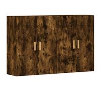 vidaXL Wall Mounted Cabinets Side Cabinet 2 pcs Smoked Oak Engineered Wood
