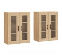 vidaXL Wall Mounted Cabinets Storage Cabinet 2 pcs Sonoma Oak Engineered Wood
