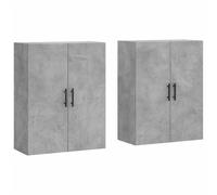 vidaXL Wall Mounted Cabinets 2 Pcs Concrete Grey 69.5X34X90 Cm, Grey