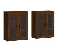 vidaXL Wall Mounted Cabinets Storage Cupboard2 pcs Brown Oak Engineered Wood