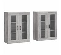 vidaXL Wall Mounted Cabinets Storage Cupboard2 pcs Grey Sonoma Engineered Wood