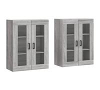 vidaXL Wall Mounted Cabinets 2 pcs Grey Sonoma Engineered Wood