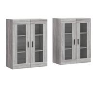 vidaXL Wall Mounted Cabinets Storage Cupboard2 pcs Grey Sonoma Engineered Wood