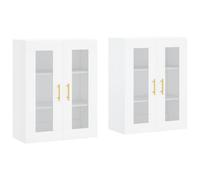 vidaXL Wall Mounted Cabinets Storage Wall Cupboard2 pcs White Engineered Wood