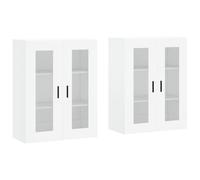 vidaXL Wall Mounted Cabinets Storage Wall Cupboard2 pcs White Engineered Wood