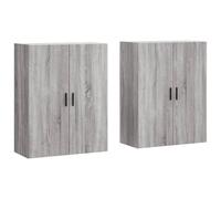 vidaXL Wall Mounted Cabinets Wall Cabinet Wall Cupboard 2 pcs Grey Sonoma