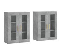 vidaXL Wall Mounted Cabinets Wall Cupboard2 pcs Concrete Grey Engineered Wood