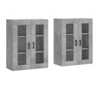 vidaXL Wall Mounted Cabinets Wall Cupboard2 pcs Concrete Grey Engineered Wood