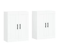 vidaXL Wall Mounted Cabinets Wall Storage Cabinet 2 pcs White Engineered Wood