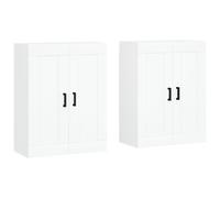 vidaXL 2 Door White Wall Mounted Cabinet 2 Pack - Size: 90 x 69.5 x 34cm - Wilko