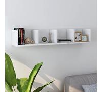 vidaXL Wall-Mounted CD Shelf-Organize & Display Your CDs and DVDs-Cozy Engineered Wood Cabinet-White