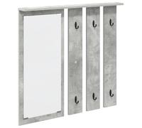 vidaXL Wall Mounted Coat Hanger in Concrete Grey Wood, 84 x 10 x 80 cm, Super Stable and Durable, Perfect for Entryway and Hallway, Easy to Clean, Installation Your Way, Hooks and Shelf