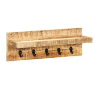 Wall Mounted Coat Rack 60x15x20 cm Solid Rough Mango Wood