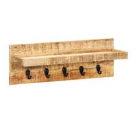 Wall Mounted Coat Rack 60x15x20 cm Solid Rough Mango Wood