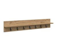 vidaXL Wall-Mounted Coat Rack Artisan oak 100 x 10.5 x 18 cm, Entryway Furniture, Modern Hooks, Functional Storage, Versatile Organizer, Wall Shelving Unit, Stylish Hallway Decor