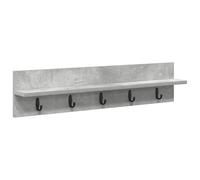 vidaXL Wall-Mounted Coat Rack Concrete grey 80 x 10.5 x 18 cm, Entryway Furniture, Modern Hooks, Functional Storage, Versatile Organizer, Wall Shelving Unit, Stylish Hallway Decor