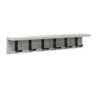 vidaXL Wall Mounted Coat Rack in Concrete Grey 60 x 10.5 cm with Hooks and Shelves Perfect for Keeping Your Entrance Tidy Modern Design is a Practical Solution for the Hallway.