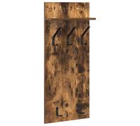 vidaXL Wall Mounted Coat Rack in Smoked Oak in Bonded Wood, 90 x 40 x 10 cm, Designed to Save Space with Hooks and Shelves for Storage in the Entryway