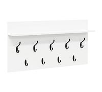 vidaXL Wall Mounted Coat Rack in White, 80 x 40 x 12 cm, Made of Reconstituted Wood, Anti-Abrasion, Storage Shelf, Space-Saving, Modern Design, Perfect for Interior, Personna Installation