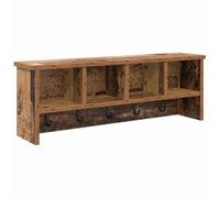 vidaXL Wall-Mounted Coat Rack Old wood 75 x 16 x 26 cm Engineered wood, Hallway, Modern Coat Rack, Multi-Functional Entryway Organizer, Rectangular Wall Shelves, Space Saver Storage Solutions