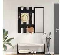 vidaXL Wall-Mounted Coat Rack Wall-mounted Black Oak 100 x 10 x 100 cm
