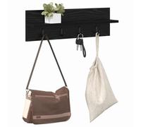vidaXL Wall-Mounted Coat Rack with Shelf Black oak 60 x 10.5 x 18 cm, Entryway Furniture, Modern Hooks, Functional Storage, Versatile Organizer, Wall Shelving Unit, Stylish Hallway Decor