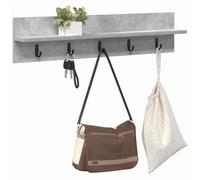 vidaXL Wall-Mounted Coat Rack Concrete grey 80 x 10.5 x 18 cm, Entryway Furniture, Modern Hooks, Functional Storage, Versatile Organizer, Wall Shelving Unit, Stylish Hallway Decor