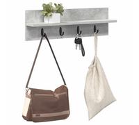 vidaXL Wall-Mounted Coat Rack Concrete grey 60 x 10.5 x 18 cm, Entryway Furniture, Modern Hooks, Functional Storage, Versatile Organizer, Wall Shelving Unit, Stylish Hallway Decor