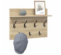 vidaXL Wall-Mounted Coat Rack Wall-Mounted Sonoma Oak 60 x 40 x 12 cm