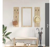 Wall-Mounted Coat Rack Wall-mounted with Mirror Engineered wood Shelves vidaXL