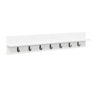 vidaXL Wall-Mounted Coat Rack White 100 x 10.5 x 18 cm Engineered wood, Entryway Furniture, Modern Hooks, Functional Storage, Versatile Organizer, Wall Shelving Unit, Stylish Hallway Decor