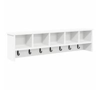 vidaXL Wall-Mounted Coat Rack White 100 x 16 x 26 cm Engineered wood, Hallway, Modern Coat Rack, Multi-Functional Entryway Organizer, Rectangular Wall Shelves, Space Saver Storage Solutions