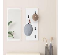 Wall-Mounted Coat Rack White 30 x 1.5 x 80 cm Engineered wood