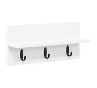 vidaXL Wall-Mounted Coat Rack White 40 x 10.5 x 18 cm Engineered wood, Entryway Furniture, Modern Hooks, Functional Storage, Versatile Organizer, Wall Shelving Unit, Stylish Hallway Decor