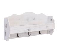 vidaXL Wall Mounted Coat Rack White Wood Clothes Stand Entryway Furniture