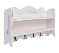 vidaXL Wall-Mounted Coat Rack 50 x 10 x 30 cm White Wood