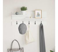 vidaXL Wall-Mounted Coat Rack White 90 x 15 x 36 cm Engineered wood