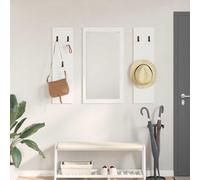 Wall-Mounted Coat Rack Wall-mounted with Mirror Engineered wood Shelves vidaXL