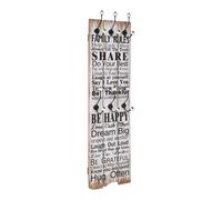 vidaXL Wall-mounted Coat Rack with 6 Hooks 120x40 cm FAMILY RULES