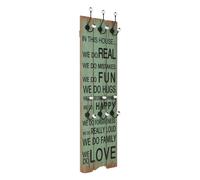 vidaXL Wall-mounted Coat Rack with 6 Hooks 120x40 cm HAPPY LOVE