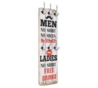 vidaXL Wall-mounted Coat Rack with 6 Hooks 120x40 cm MEN LADIES