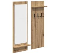 vidaXL Wall-Mounted Coat Rack with Shelf Artisan oak 70 x 10 x 90 cm, Hallway Coat Rack, Modern Design, Durable Wall Mounting Hooks, Space Saver Storage, Entryway Organizer, Minimalist Decor
