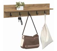 Coat Rack Wall-Mounted Artisan Oak 80x10.5x18cm Engineered Wood SpaceSaver Hooks
