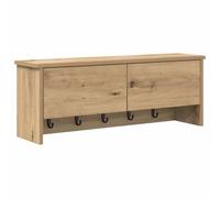 vidaXL Wall-Mounted Coat Rack with Shelf Artisan oak 80 x 20 x 30 cm, Hallway Storage, Modern Design, Wall Hooks, Ergonomic Organization, Compact Coat Racks, Entryway Furniture Solutions