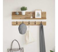vidaXL Wall-Mounted Coat Rack with Shelf Artisan oak 90 x 15 x 36 cm